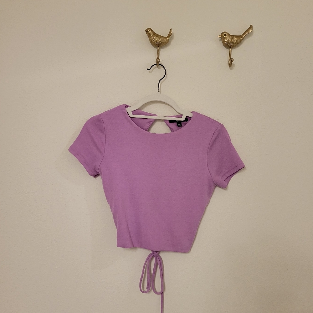 Pink crop top open back